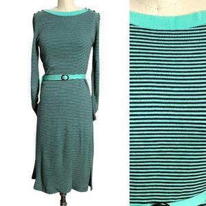 1970s vintage striped sweater dress with belt - size XS
